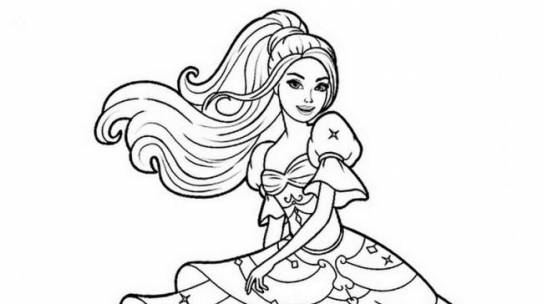 Tải 15 bức tranh tô màu công chúa Barbie được các bé yêu thích