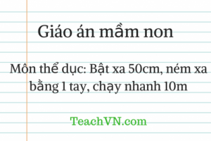 Giáo án mầm non môn thể dục: Bật xa 50cm, ném xa bằng 1 tay, chạy nhanh 10m