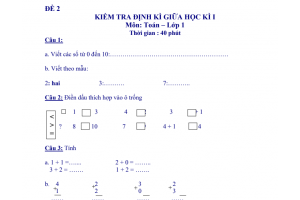 Bộ sưu tập 65 đề kiểm tra giữa hoc kì 1 - Môn toán lớp 1