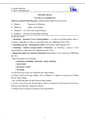 Ebook Bài giảng về Marketing PDF
